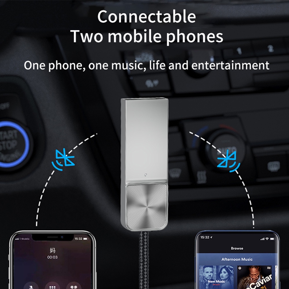 Cáp USB Nhận Tín Hiệu Bluetooth 5.0 Jack 3.5mm Cho Xe Ô Tô