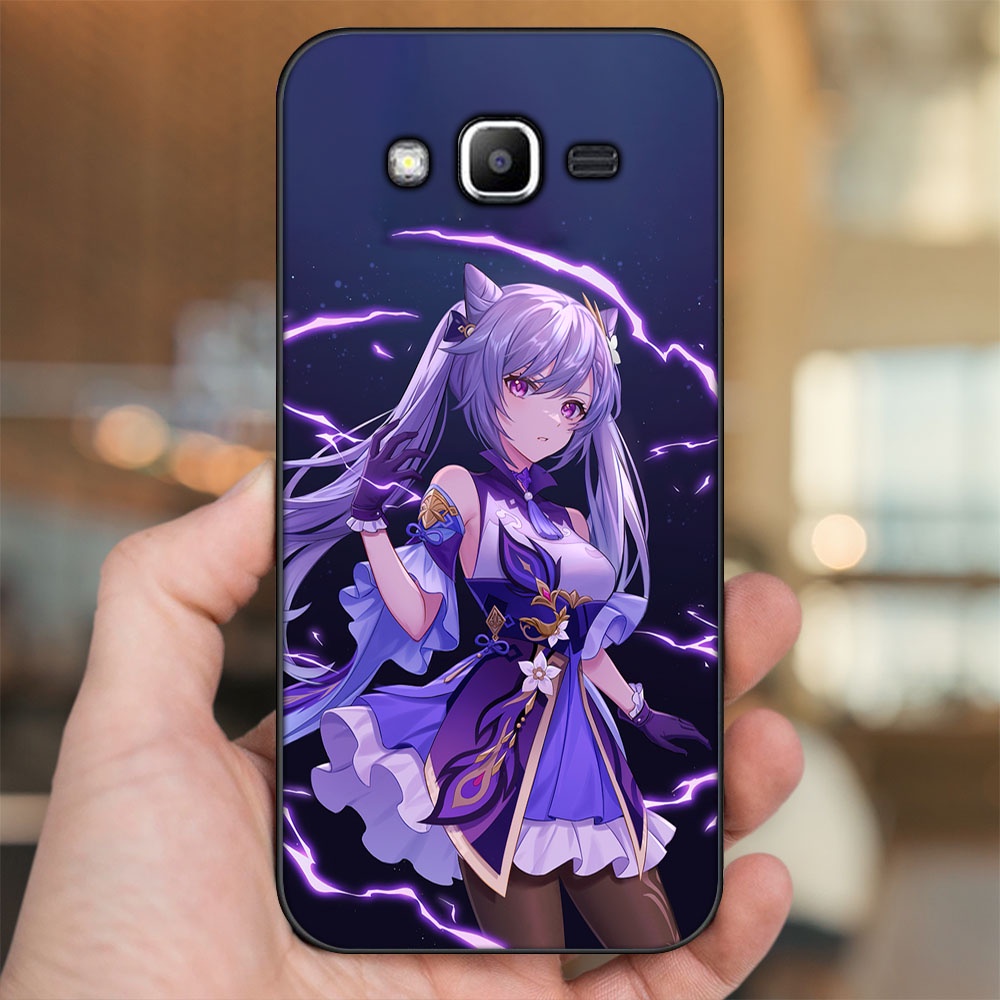 Ốp lưng Samsung J2 Prime, J3 2016, J5 2015 viền đen in hình Keqing Genshin Impact
