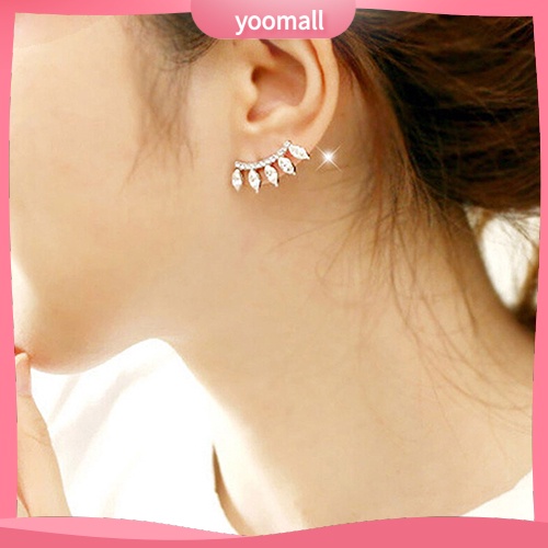 Yoomall| Bông Tai Mạ BạC ĐíNh Đá HìNh Vương MiệN ThờI Trang