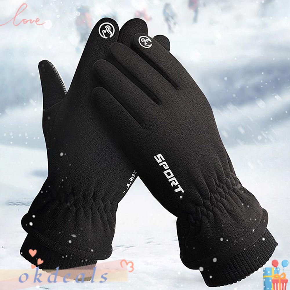 Găng Tay Phối Lông Dày Dặn Chống Gió Chống Trượt Dùng Lái Xe