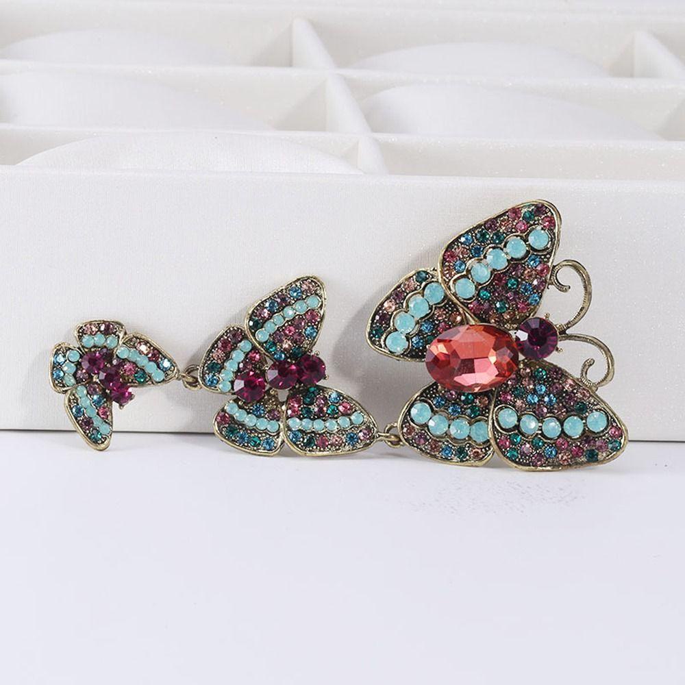 Trâm Cài Áo Hình Bướm Đính Đá Thời Trang Cho Nữ|Bộ Đồ Vest Dáng Dài Thời Trang Thanh Lịch Cho Nữ