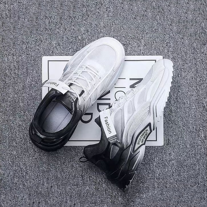 Giày Thể Thao Nam Đế Cao TT07 Fashion Sport Màu Trắng Gót Đen