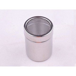 Hũ rắc bột socola matcha cacao có nắp đậy inox và bộ 16 tấm rắc bột trang trí