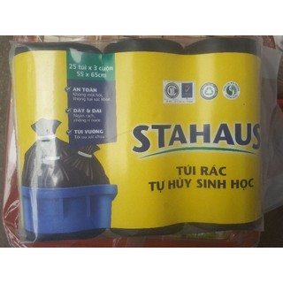 Túi rác đen tự hủy sinh học loại dai combo 3cuộn
