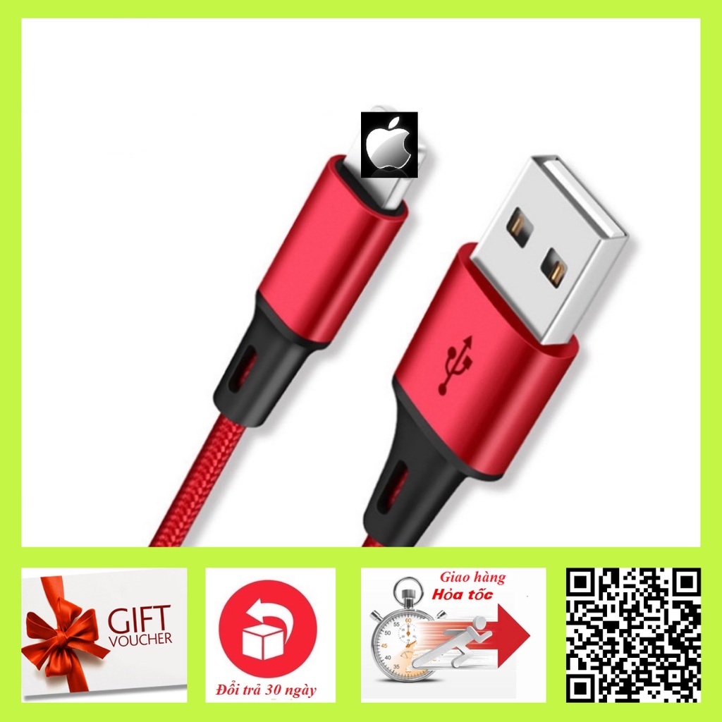 Dây Cáp Sạc USB Bện Sợi Nylon Cho For ipad iphone XS X 5 6 6S 7 7Plus 8 Plus / 1M 2M
