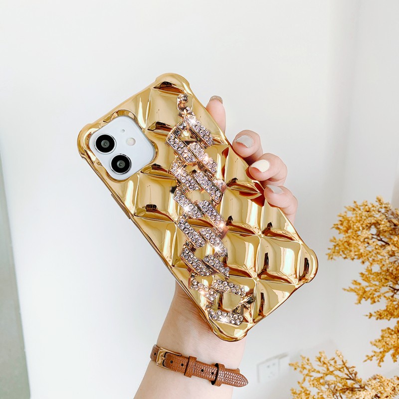 Mạ sang trọng hình thoi glitter bracelet chain case cho samsung galaxy s22 ultra ss22 + s21 plus s21 vỏ siêu mềm với kim cương