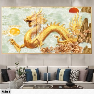 Tranh Laminate Tráng Gương Mừng Tân Gia - Dành Cho Người Tuổi Thìn - Rồng Vàng