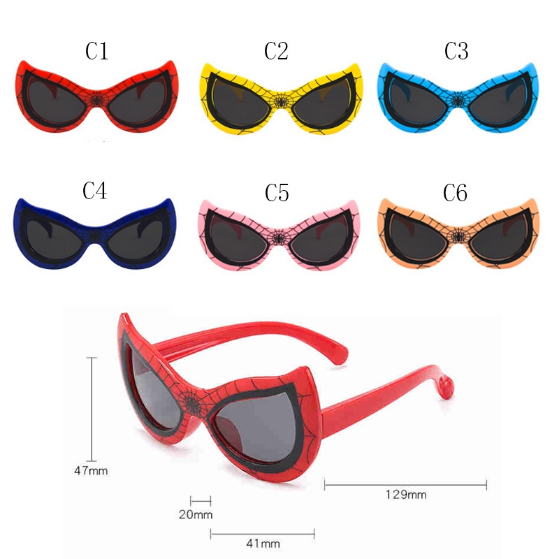 Kính Râm Chống Tia Cực Tím Hình Người Nhện / Oval Thời Trang Cho Bé