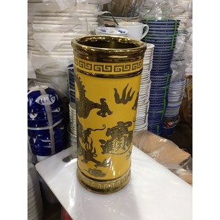 Ống đựng nhang kim sa cao cấp bằng sứ ,chiều cao 25cm