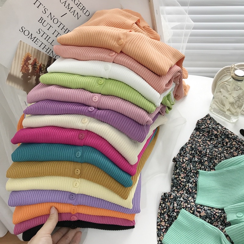 (Giá sỉ) Áo khoác len mỏng cardigan mẫu ngẫu nhiên, chọn màu không chọn mẫu