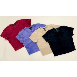 Áo thun croptop nữ chất Nhung 4 màu như hình vnxk