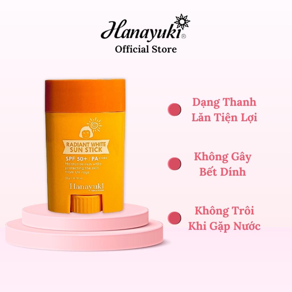 Kem Chống Nắng Hanayuki Dưỡng Trắng Kiềm Dầu Nâng Tông SPF 50+/PA++++, Sáp Chống Nắng Bảo Vệ Da Hanayuki Chính Hãng 22g