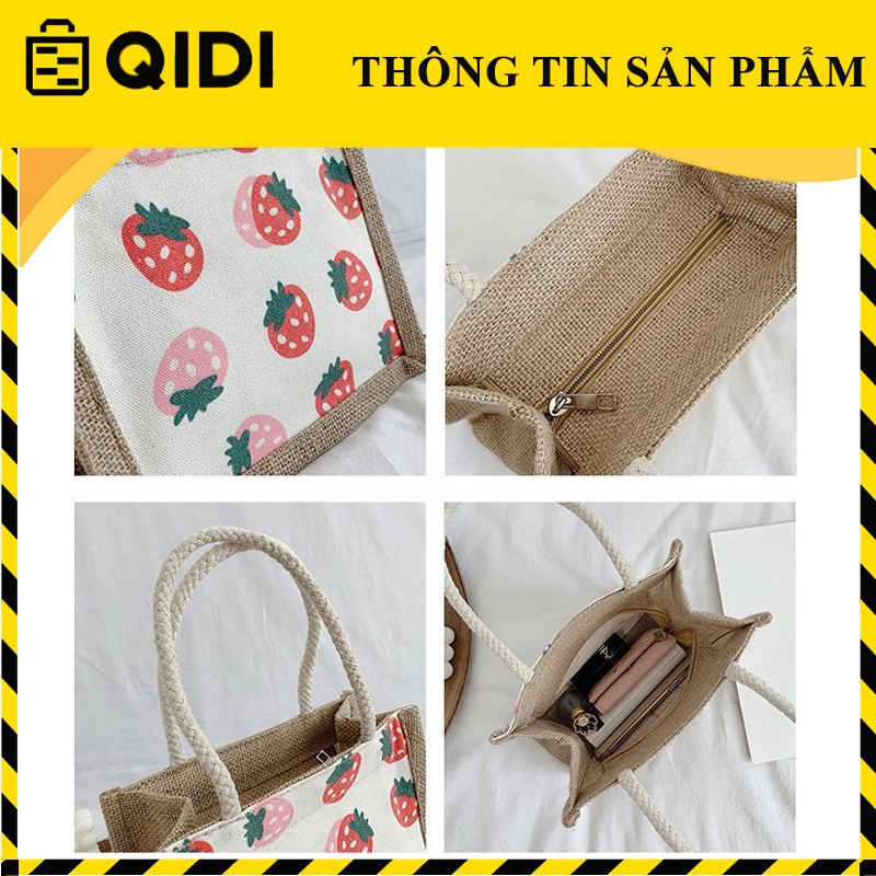 Túi Cói Tote Mini Nhiều Hình Phong Cách Vintage Tiện Dụng Siêu Đẹp