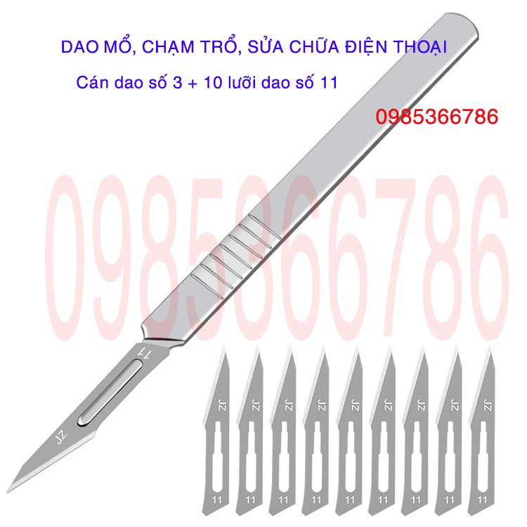 Dao mổ, trạm khắc làm bằng thép không rỉ dùng để mổ, cắt gọt, trạm chổ và sửa chữa điện thoại