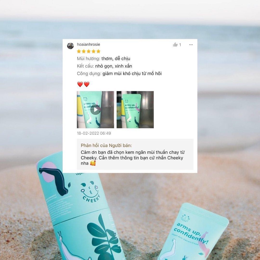 Kem ngăn mùi vùng da dưới cánh tay thuần chay Cheeky  Arms Up