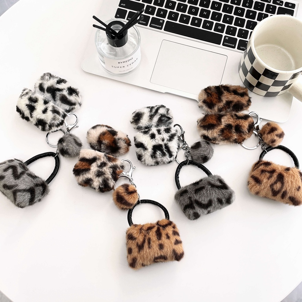 Vỏ Bảo Vệ Hộp Sạc Tai Nghe AirPods3 Gen AirPods3 2021 Họa Tiết Da Báo Bằng Lông Nhung Ốp