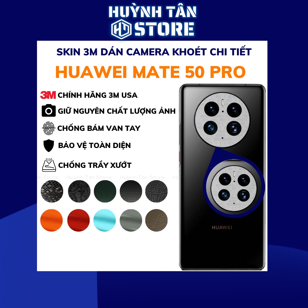 Miếng dán camera huawei mate 50 pro skin 3M chính hãng nhập khẩu từ USA thumbnail