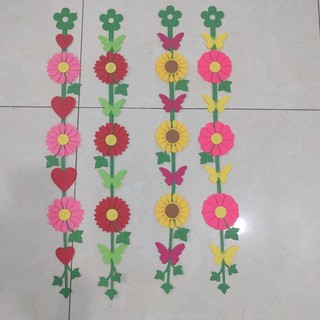 1 dây treo cửa hoa hướng dương 60cm mầm non làm bằng vải nỉ