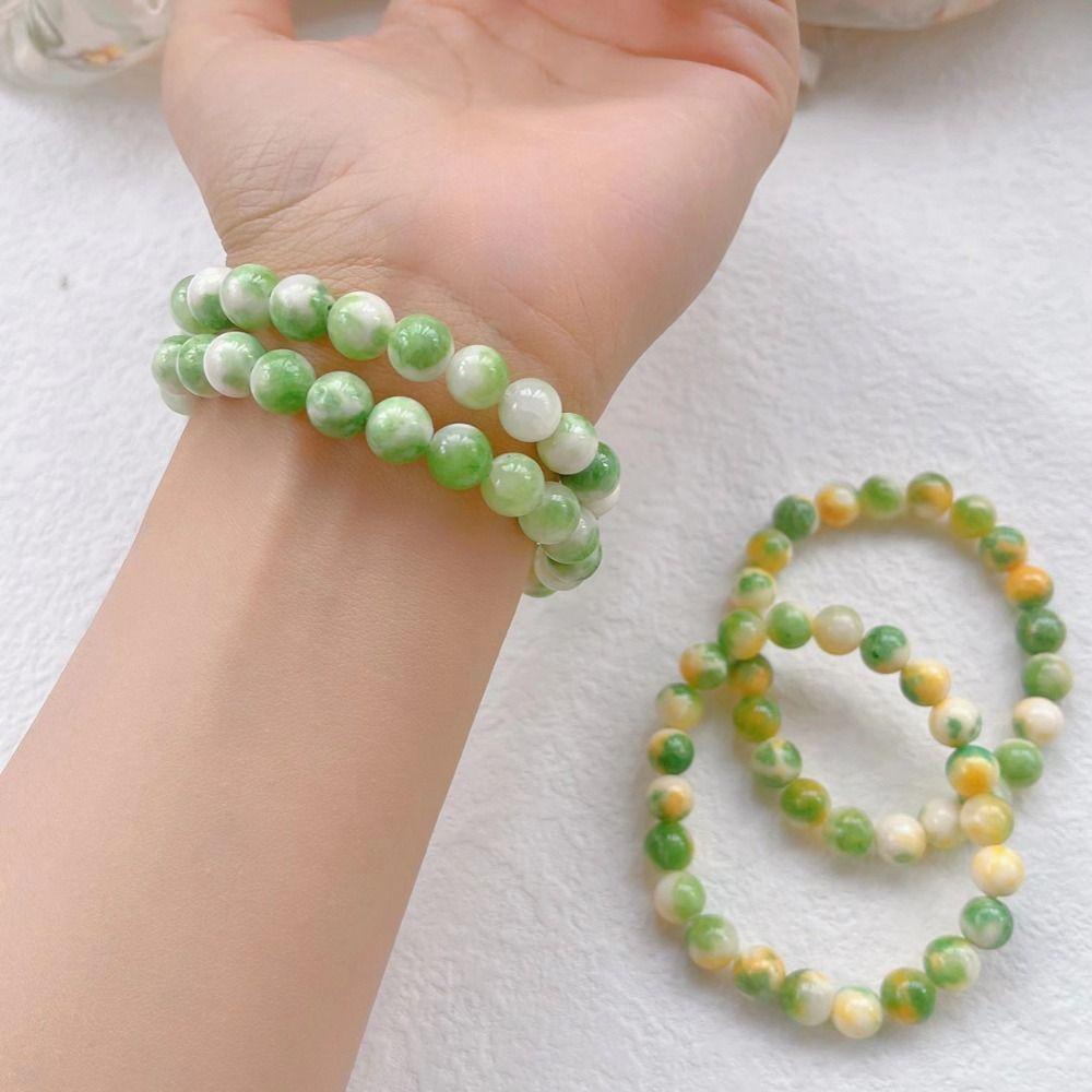 Vòng Tay Dây Co Giãn Đính Hạt Màu Kẹo Ngọt Thiết Kế Thời Trang Dễ Thương Cho Nữ