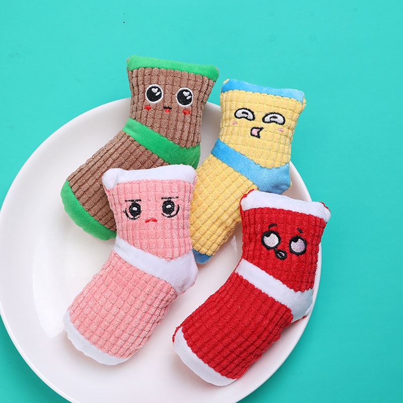 Đồ Chơi Mài Răng Hình Đôi Tất Hoạt Hình Đáng Yêu Cho Thú Cưng