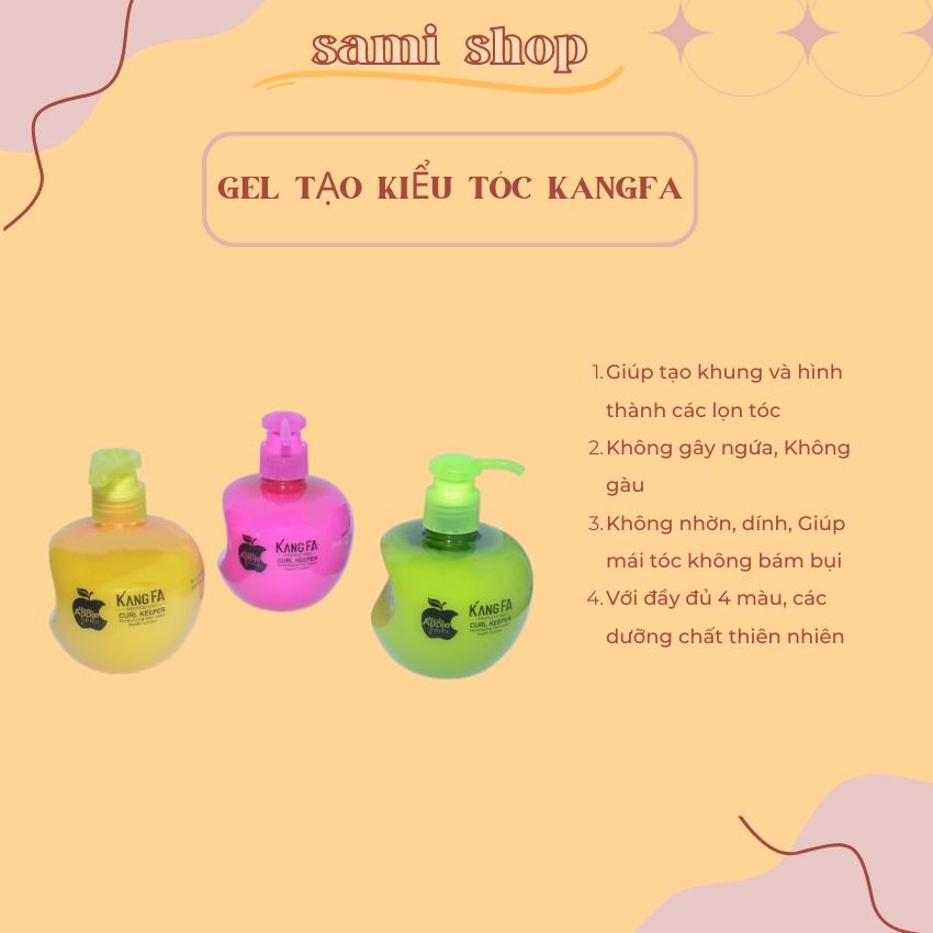 Gel táo Kangfa tạo kiểu tóc xoăn, Gel tạo kiểu giữ nếp tóc xoan KANGFA 260ml SIÊU XỊN
