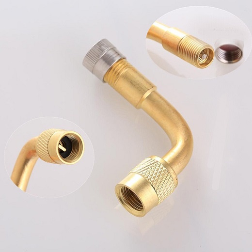 Đầu Chuyển Đổi Nối Van Bơm Hơi Bánh Xe Đạp Cong Góc 90 Độ Có Nắp Đậy Kín Hơi 1 Chiều