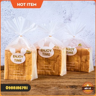Túi đựng bánh mì nướng trong suốt kèm dây cột - set 10 túi