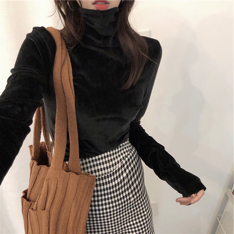 NRVP Áo Thun Nữ Dài Tay Dáng Rộng Thời Trang Hàn Quốc