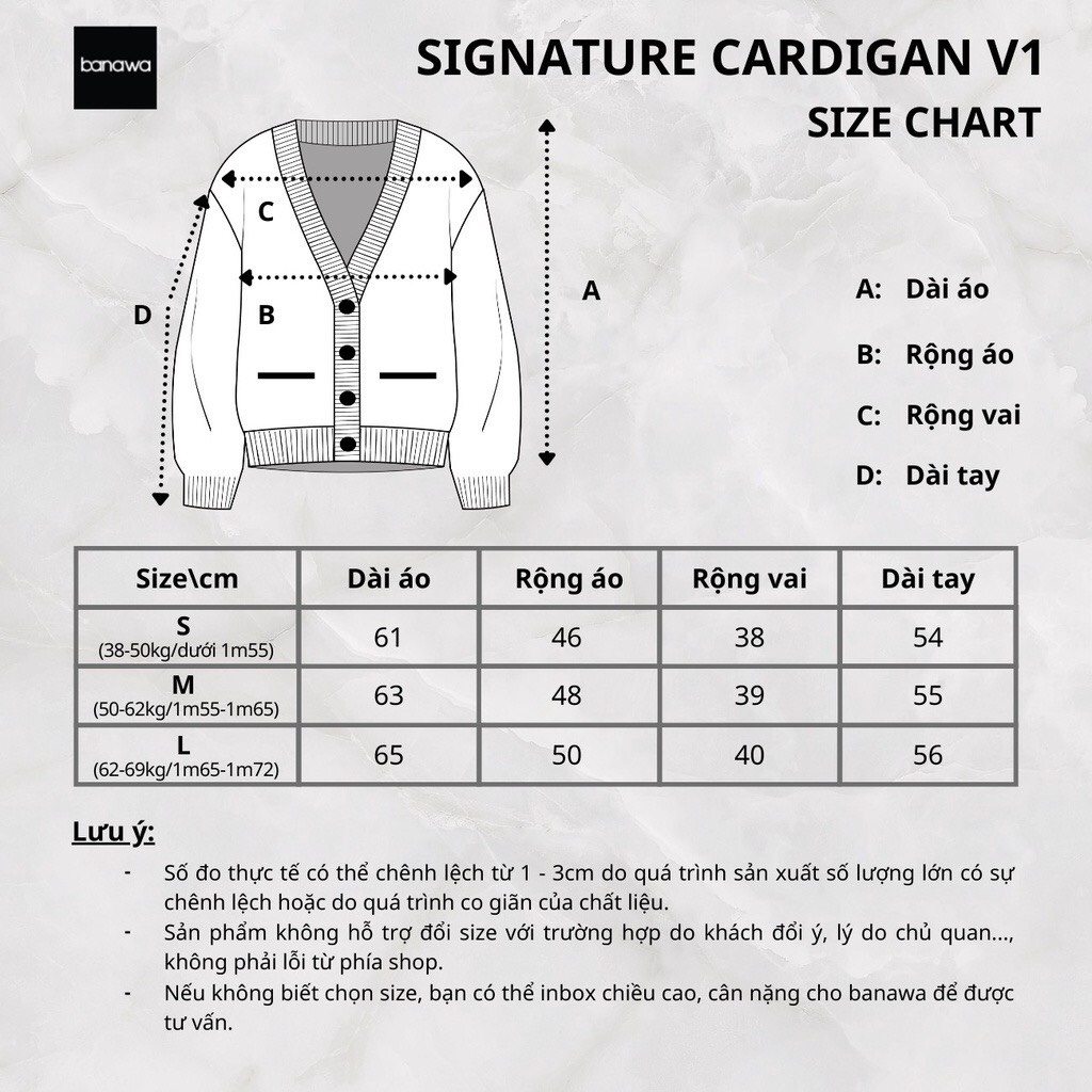 Áo khoác cardigan Banawa nam nữ unisex tay dài cổ V in logo thương hiệu - Gothic Cardigan - Màu đen chữ nâu