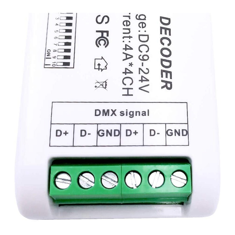Bộ Giải Mã 4 Kênh DMX RGBW 16A RGBW DMX 512 Cho Đèn LED DC9-24V