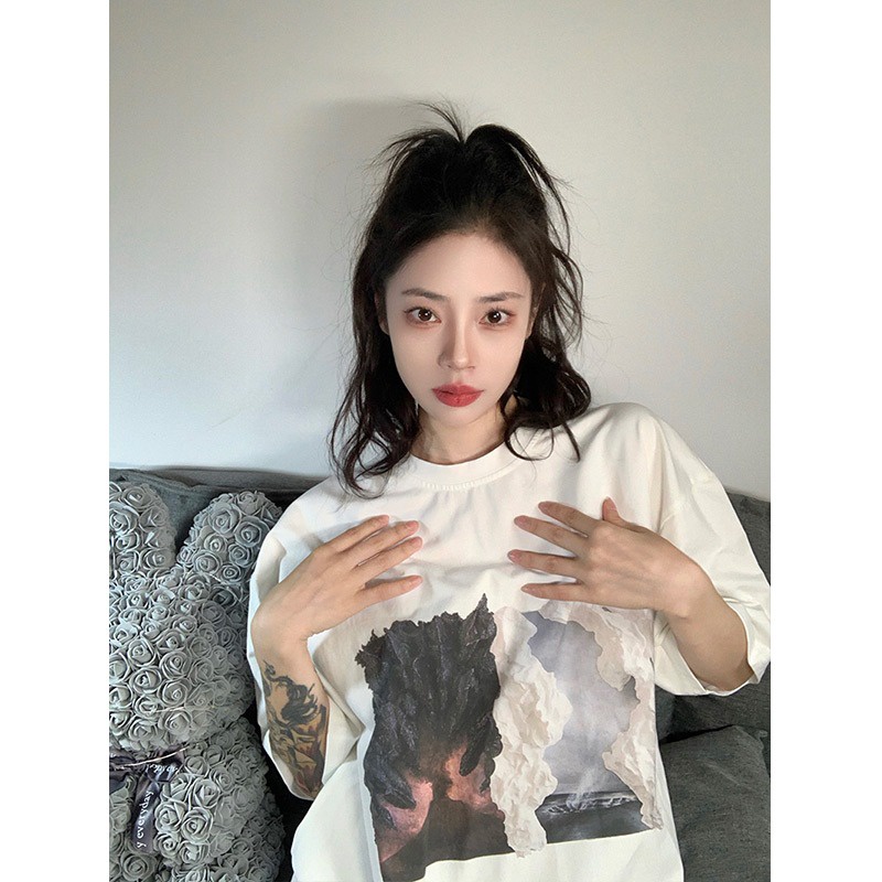 NRVP Áo Thun Unisex Mùa Hè Dáng Suông Tay Cộc Phong Cách Hàn Quốc Cho Nam Nữ