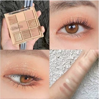 Phấn mắt dikalu 9 ô tone nude