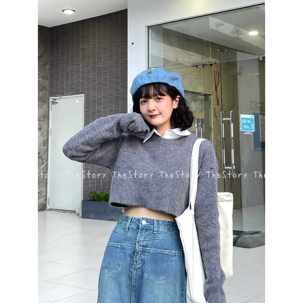 Áo len croptop trơn  A2647