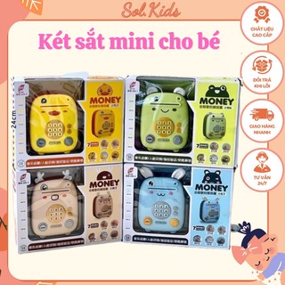 Két sắt mini cho bé, đồ chơi két sắt cho bé điện tử, lợn đựng tiền cho bé