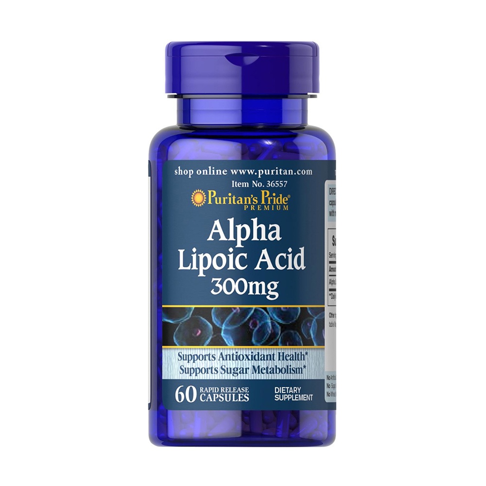 Viên uống ngăn ngừa lão hóa, tàn nhang Puritan’s Pride Alpha Lipoic Acid 300mg 60 Capsules của Mỹ