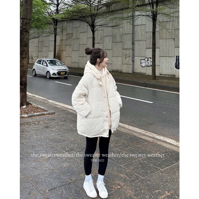 Áo phao béo có mũ dáng lửng 4 màu the.sweaterweather TSW