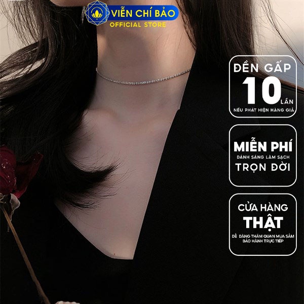 Dây chuyền choker xoắn óng ánh chất liệu bạc Thái 925 thời trang phụ kiện trang sức nữ Viễn Chí Bảo D400334