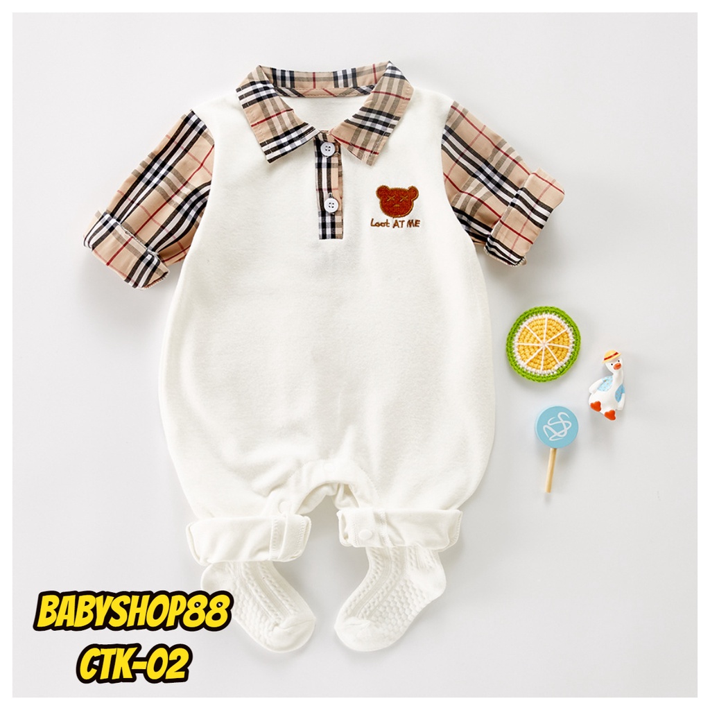 Quần áo trẻ em Bộ body dài tay công tử cho bé trai bé gái