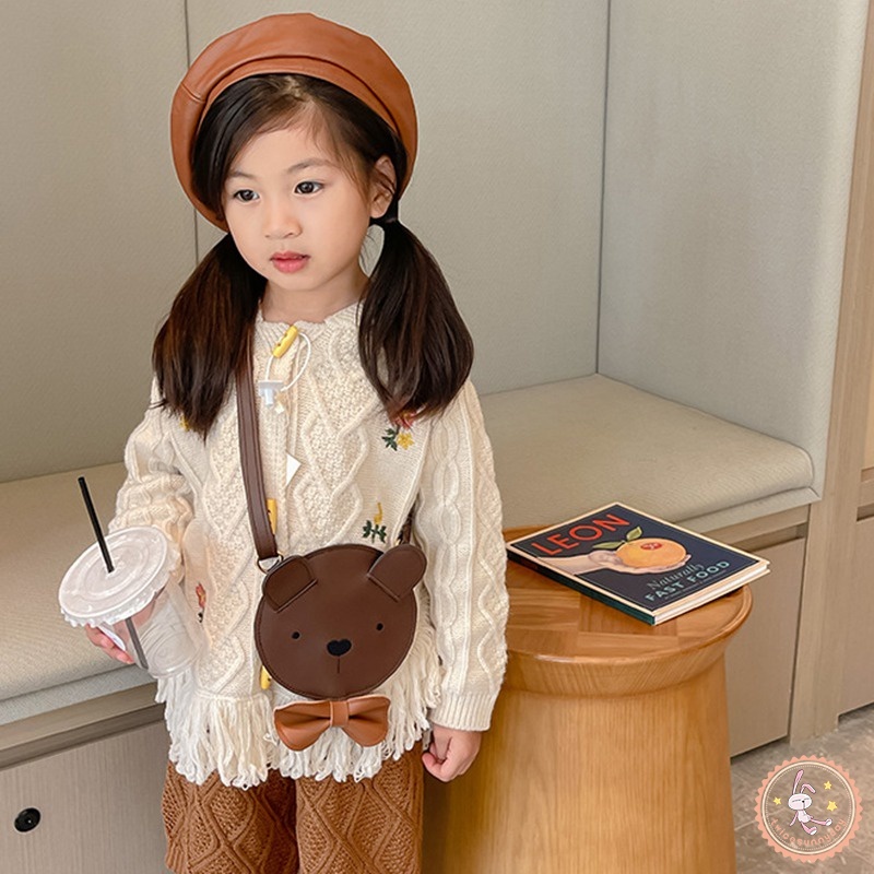 Túi Đeo Vai Đựng Son Môi / Tiền Xu Họa Tiết Hoạt Hình Phong Cách Hàn Quốc Cho Bé Gái