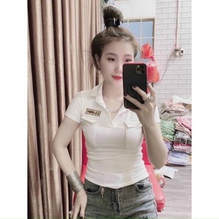 Áo thun body cổ trụ tay ngắn siêu xinh