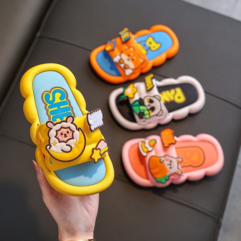 Dép trẻ con, dép bé trai bé gái đế đám mây cực êm siêu nhẹ, quai họa tiết hoạt hình cute, chống trơn trượt, Sunnieshoes