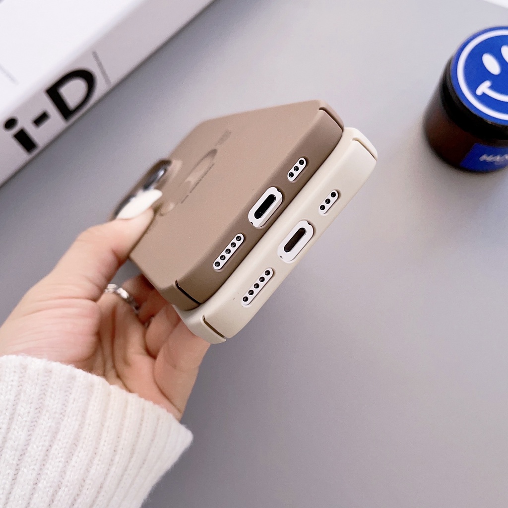 Ốp Điện Thoại PC Cứng Viền TPU Dẻo Mặt Nhám Chống Sốc Đơn Giản Cho iPhone 14 13 12 11 Pro Max XR XS 7 8 Plus