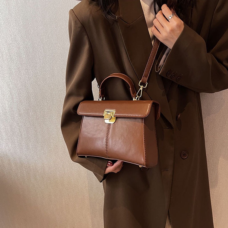 Túi Đeo Chéo Hình Vuông Nhỏ Màu Sắc Trơn Thời Trang Cao Cấp Cho Nữ