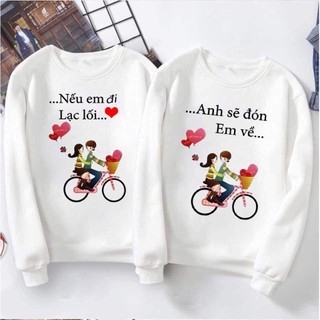 ÁO SWEATER ĐÔI IN HÌNH CUTE