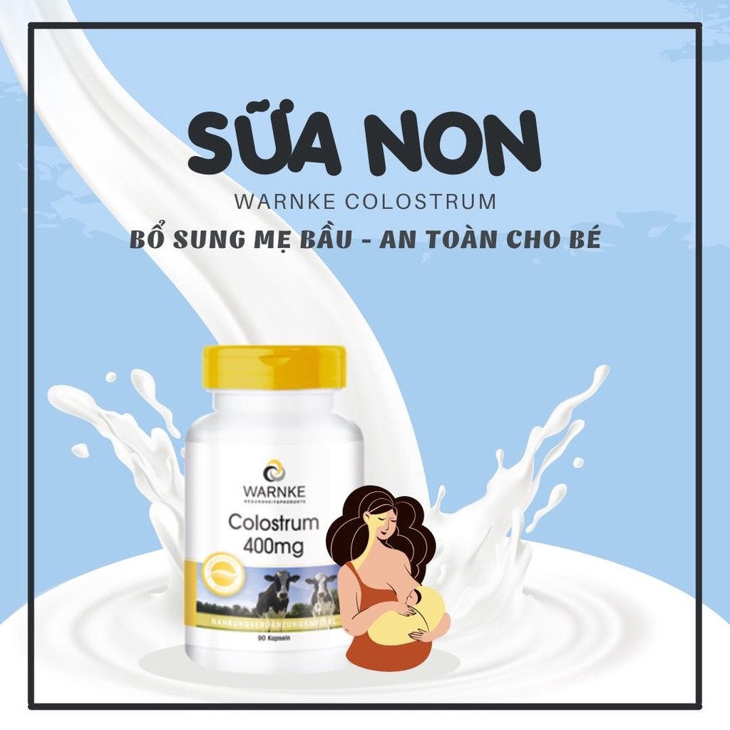 Sữa non hàm lượng cao hỗ trợ TĂNG TIẾT SỮA  #Warnke41509 COLOSTRUM 400MG 90 viên