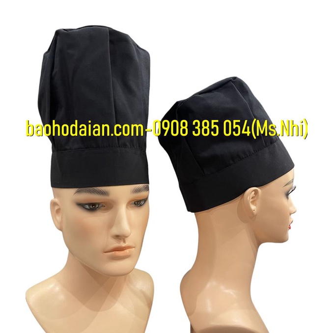 Nón đầu bếp vải kaki cotton cao cấp dày dặn