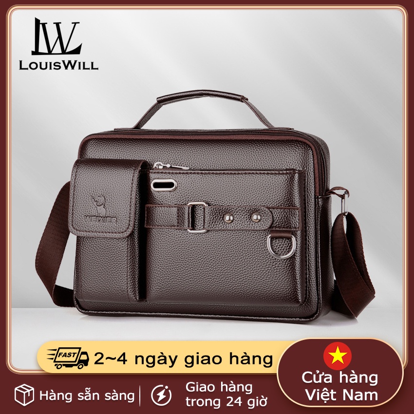 Túi đeo chéo nam LOUISWILL chất liệu da cao cấp phong cách thời trang doanh nhân nam tính