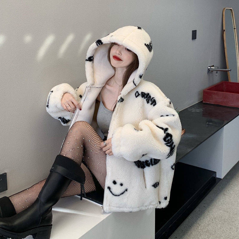 Áo Khoác Len Lông Cừu Plus Size Thời Trang Thu Đông Cho Học Sinh