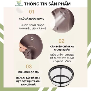 Máy pha cà phê mini, máy pha cafe pha trà nhỏ giọt đa năng, máy pha cà phê bear - SET2269