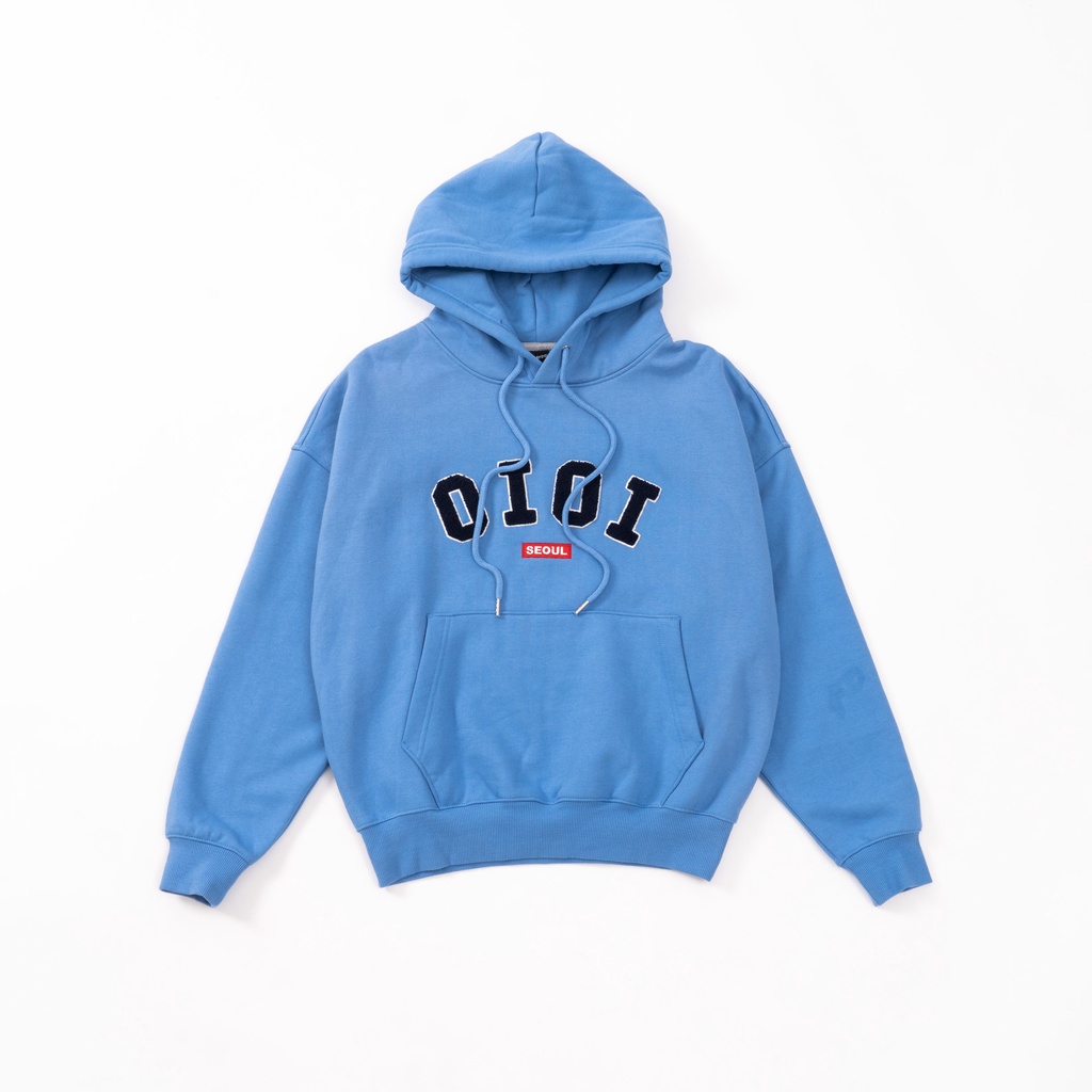 HOODIE PHONG CÁCH HÀN QUỐC LOGO THÊU BÔNG XÙ